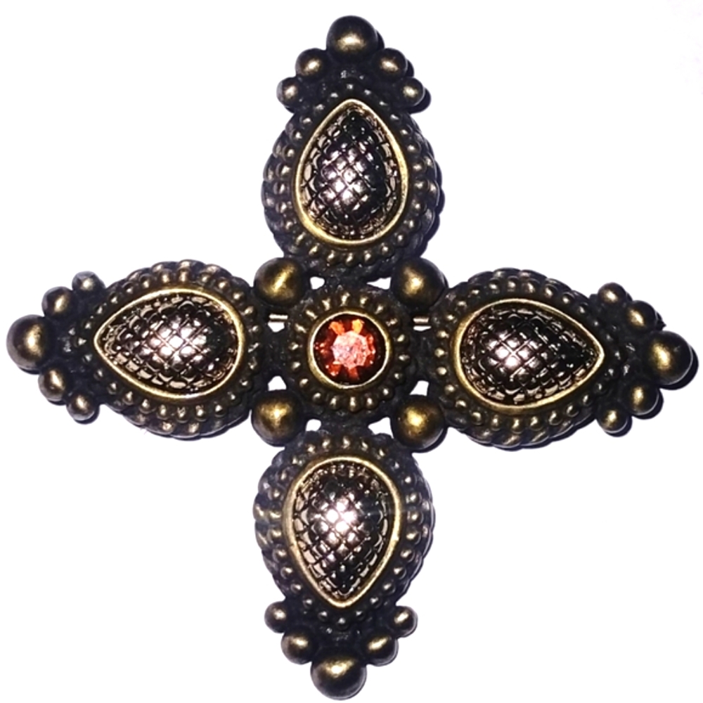 Vtg Bruce Cabot Signed Maltese Cross Pin Brooch XLNT